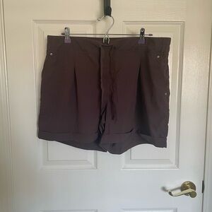 Brown Pleated Shorts